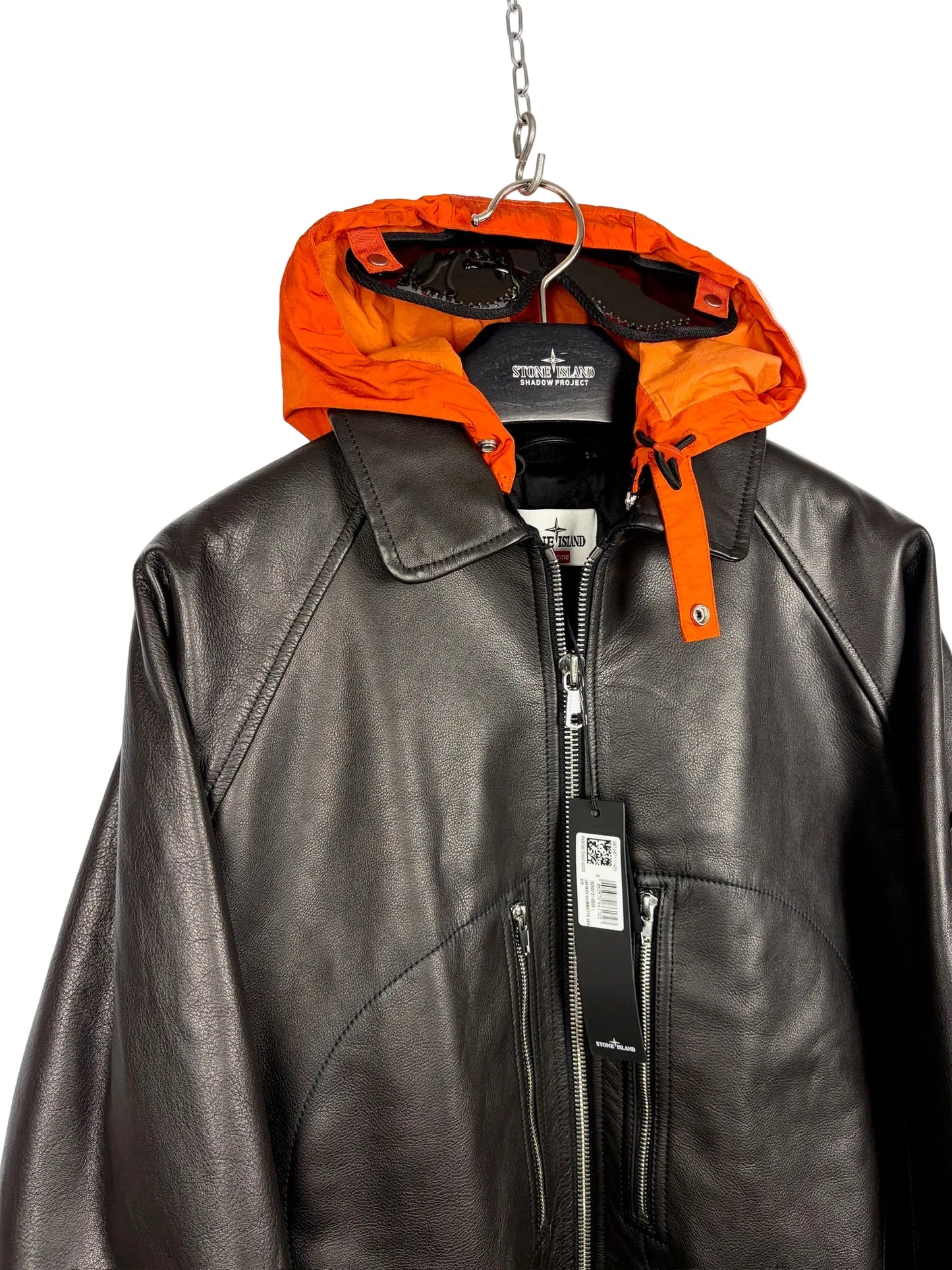 Giacca Helicopter Full Grain Leather Stone Island x Supreme (nuova con cartellino) - Taglia L