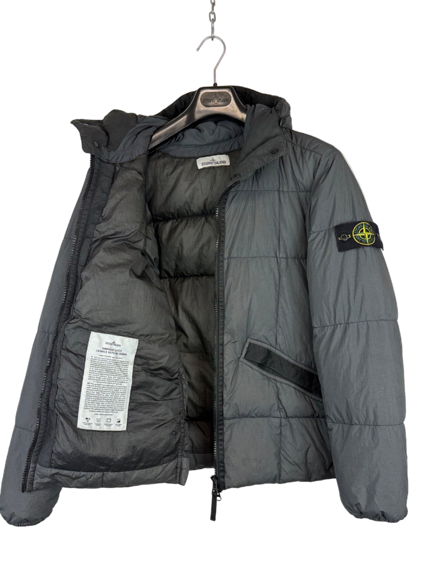 Giacca grigia Garment Dyed Crinkle Reps NY Down Stone Island - Taglia S