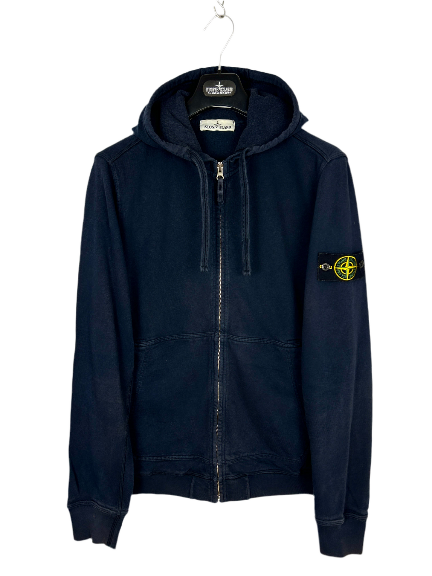 Felpa blu navy con zip e cappuccio Stone Island - Taglia M