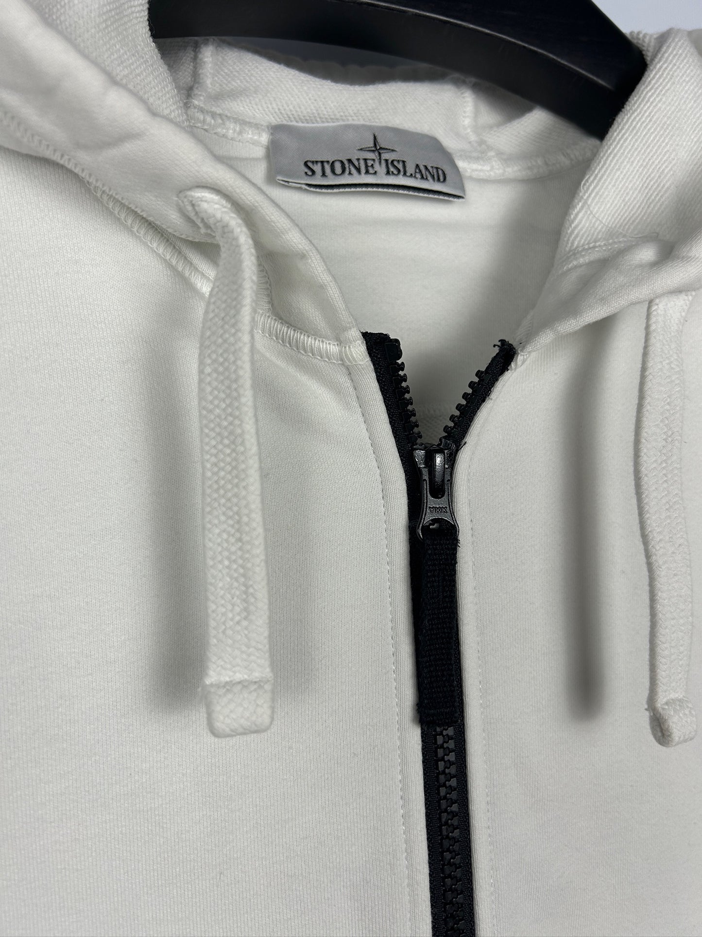 Felpa bianca con zip e cappuccio Stone Island - Taglia XL