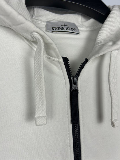 Felpa bianca con zip e cappuccio Stone Island - Taglia XL