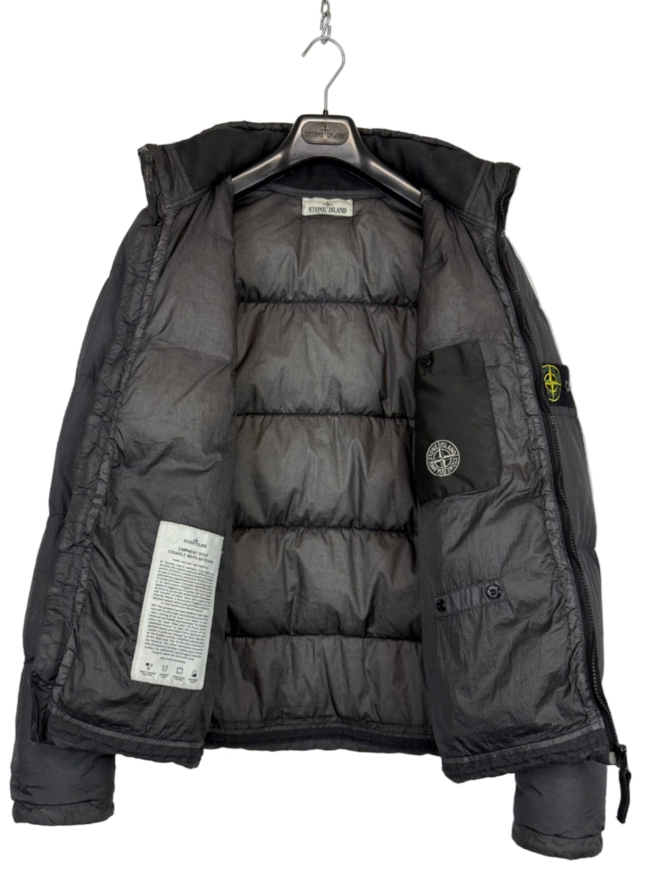 Giacca grigio scuro Garment Dyed Crinkle Reps NY Down Stone Island - Taglia M