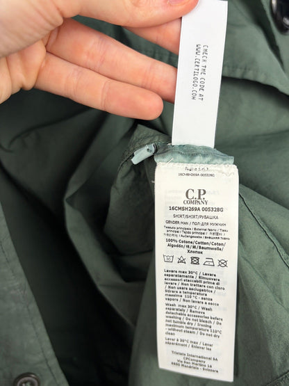 Overshirt verde con chiusura a bottoni C.P. Company (nuova con cartellino) - Taglia XL