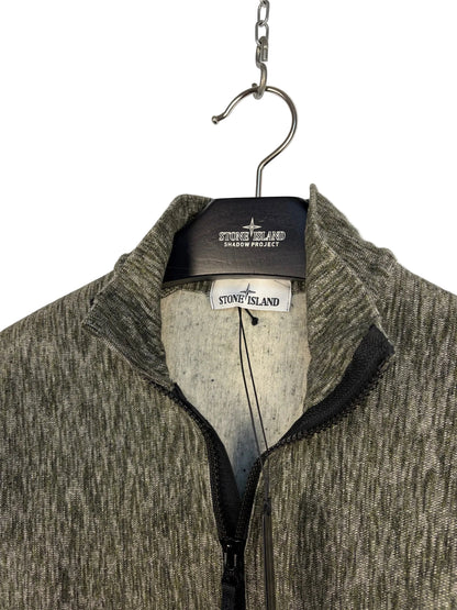 Maglione a collo alto a mezza zip verde Stone Island (nuovo con cartellino) - Taglia L