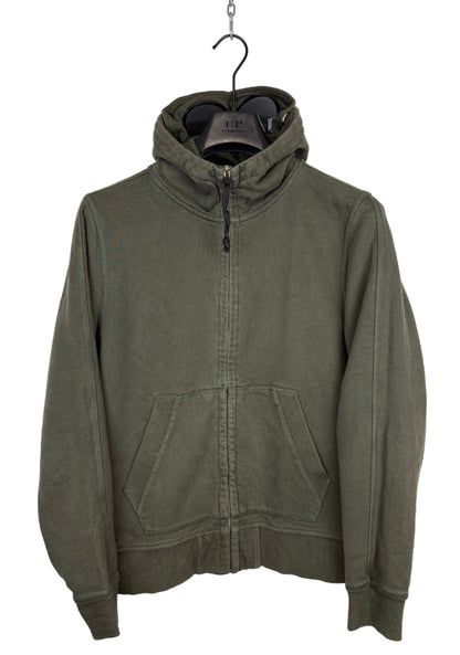 Felpa Goggle grigia con zip e cappuccio C.P. Company - Taglia M