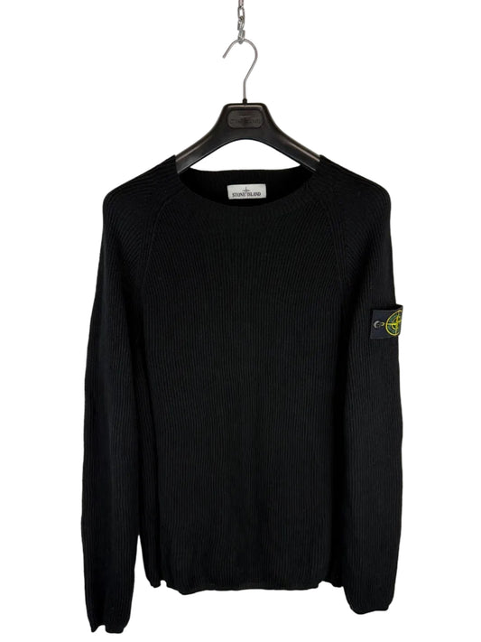 Maglione nero a coste Stone Island - Taglia M