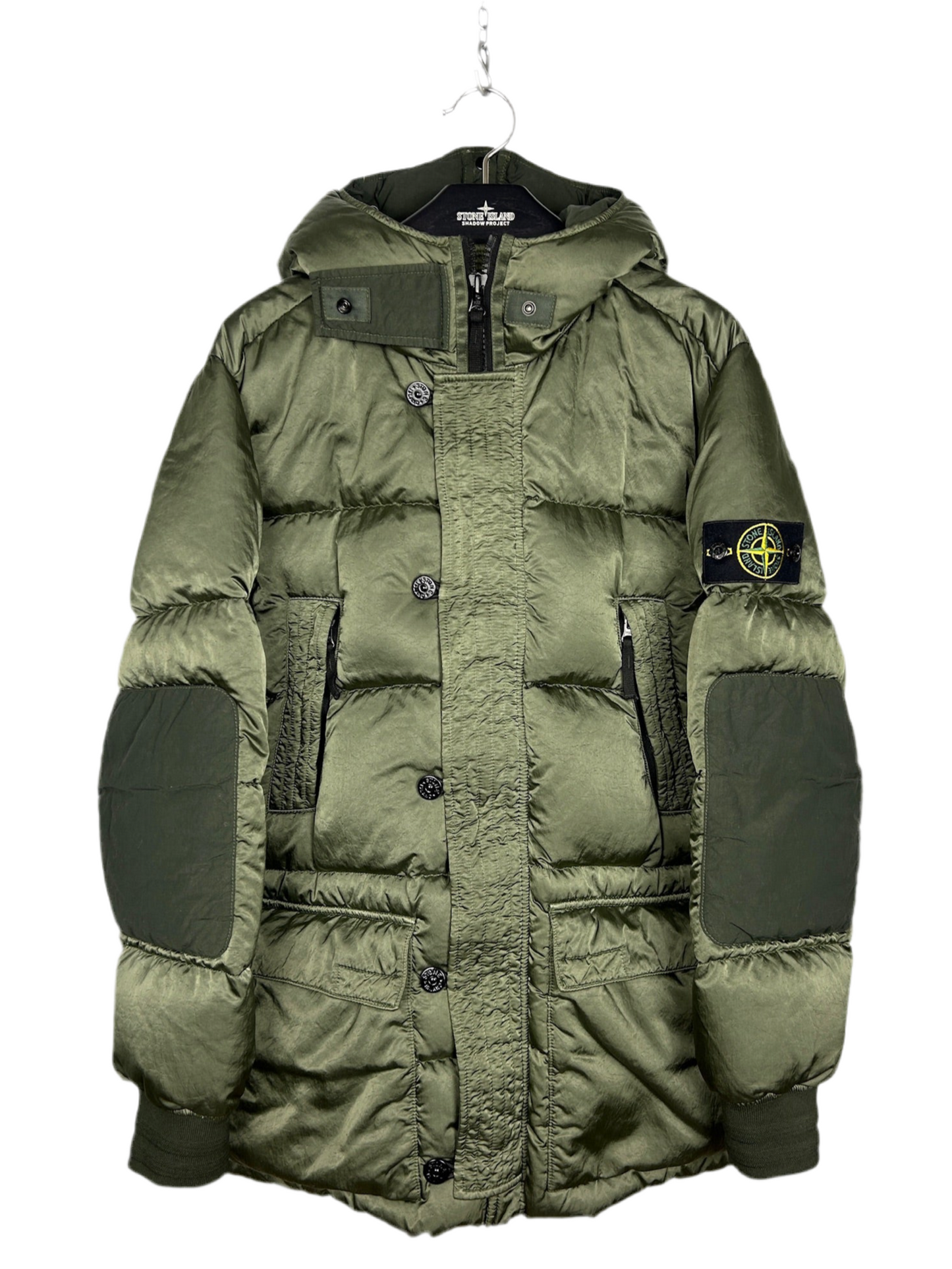 Giacca Nylon Raso Down-TC verde Stone Island - Taglia M