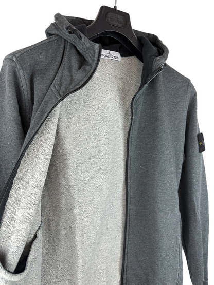 Felpa grigia con zip e cappuccio Stone Island - Taglia M