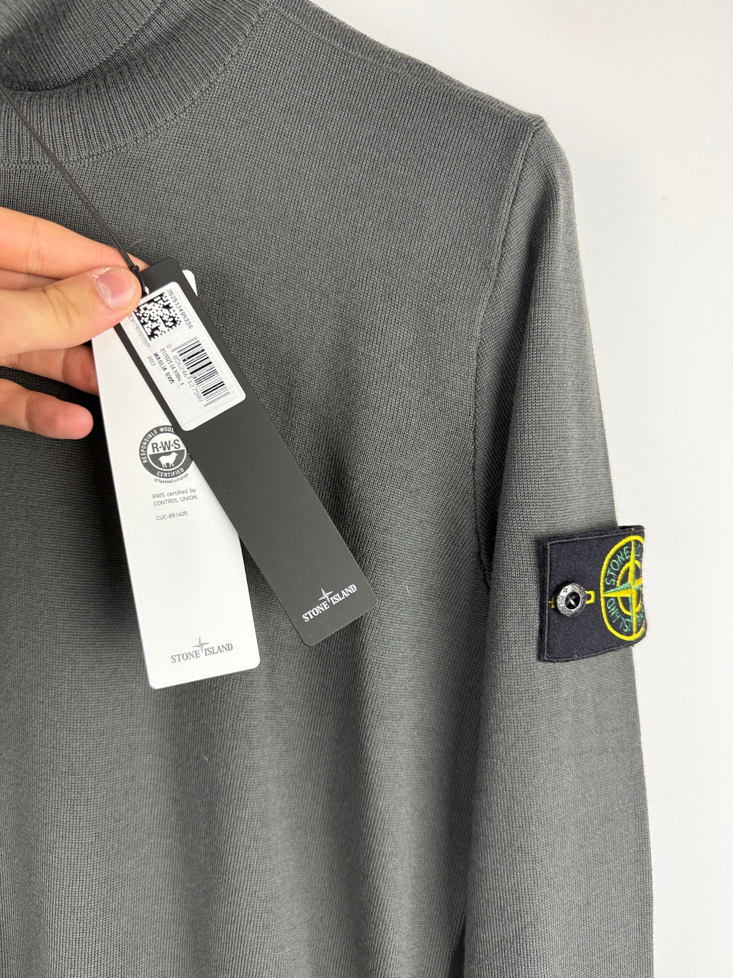 Maglione dolcevita grigio Stone Island (nuovo con cartellino) - Taglia S