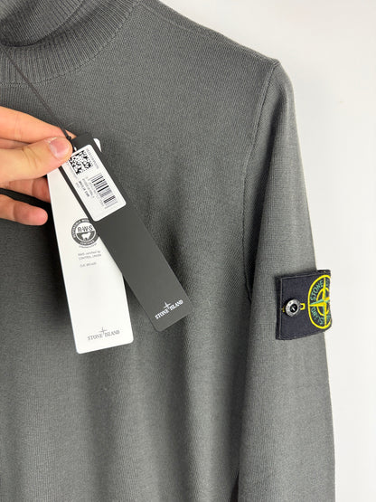 Maglione dolcevita grigio Stone Island (nuovo con cartellino) - Taglia S