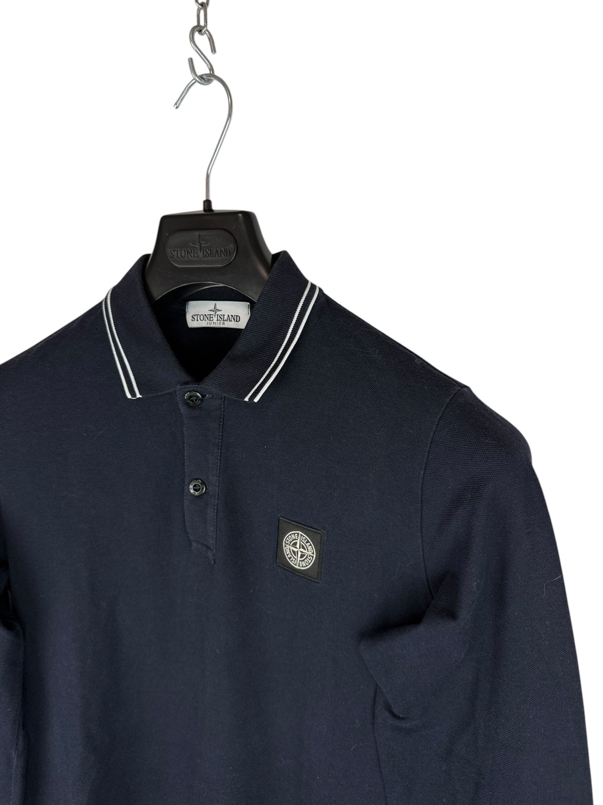 Stone Island Long-Sleeve Blue Polo Shirt - Junior Size (164cm, 14 Years)