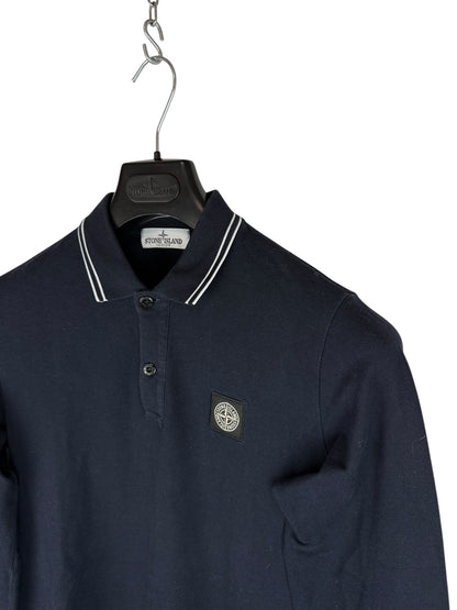 Stone Island Long-Sleeve Blue Polo Shirt - Junior Size (164cm, 14 Years)