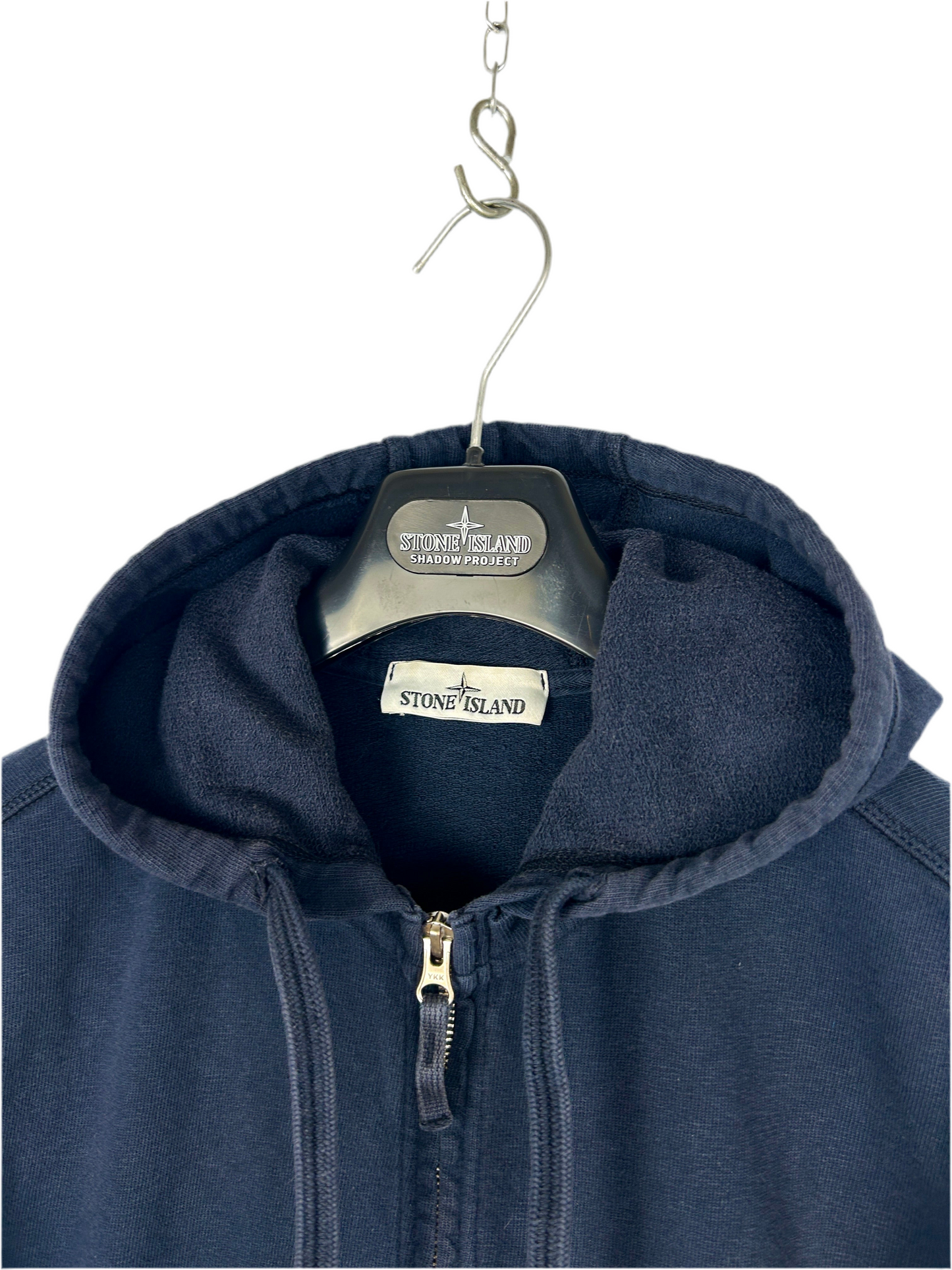 Felpa blu navy con zip e cappuccio Stone Island - Taglia M