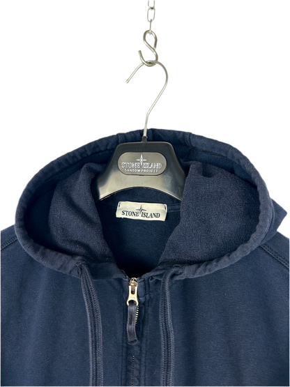 Felpa blu navy con zip e cappuccio Stone Island - Taglia M