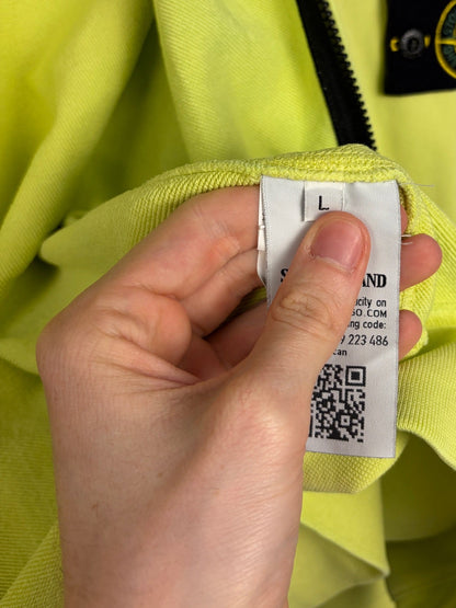 Felpa gialla con zip e cappuccio Stone Island - Taglia L