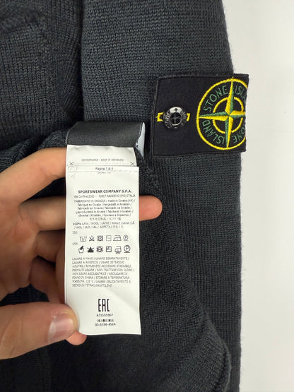 Maglione blu con taschino in lana Stone Island - Taglia M