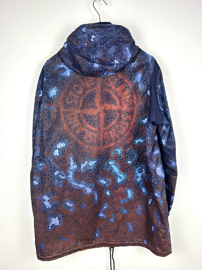 Giacca con cappuccio blu Stone Island Printed Heat Reactive Thermosensitive Fabric - Taglia L