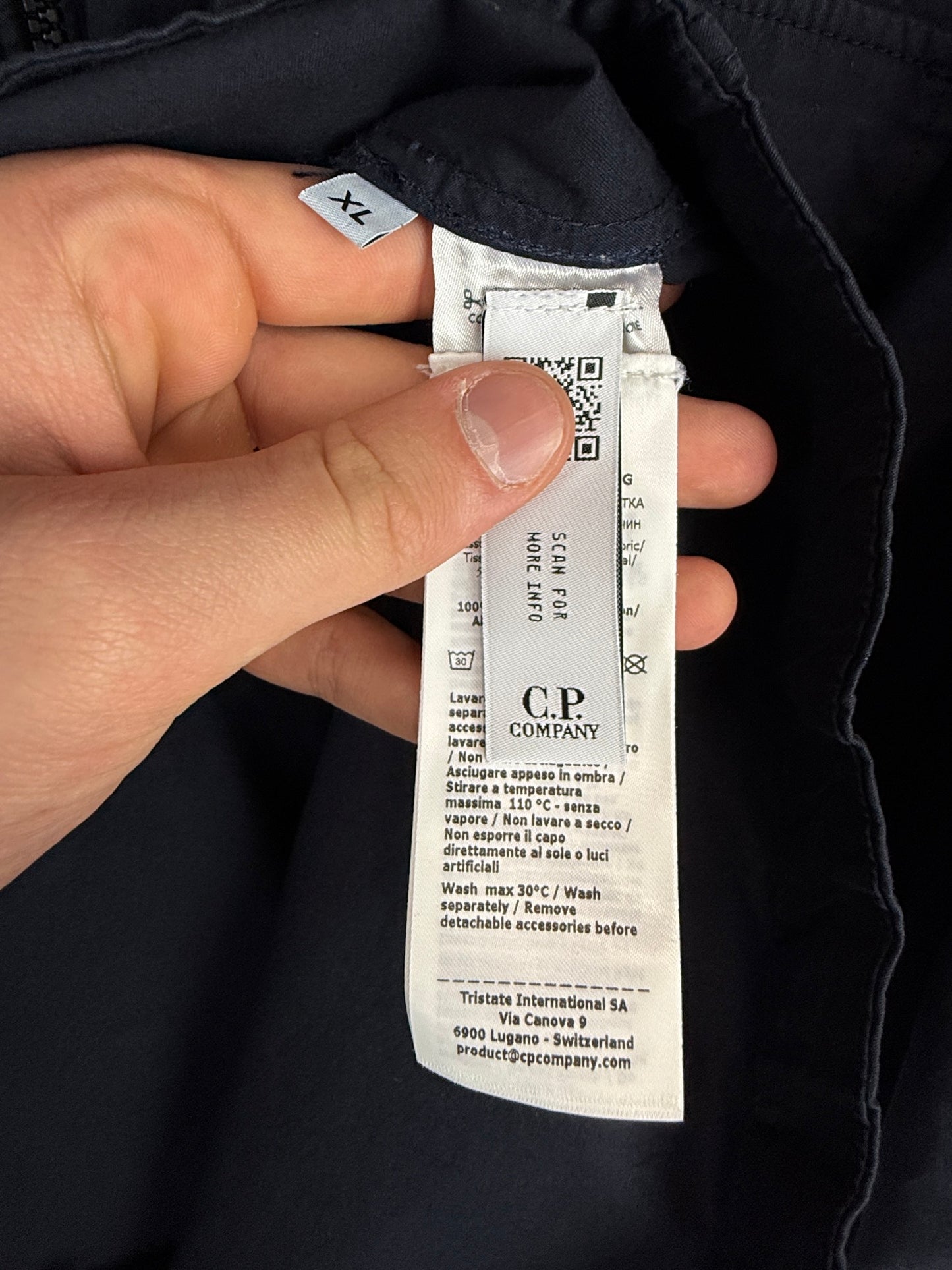 Overshirt blu navy con chiusura a zip C.P. Company (nuova con cartellino) - Taglia XL