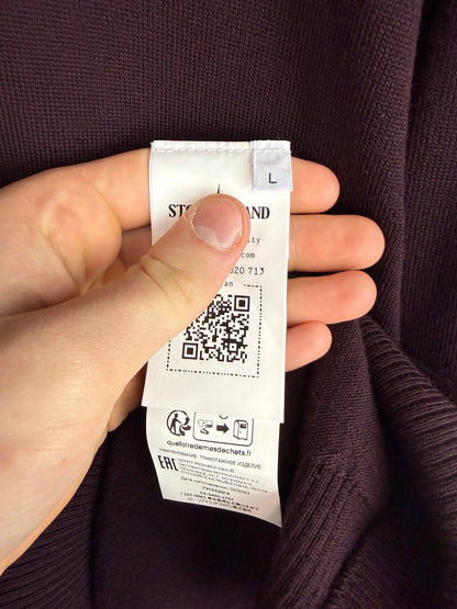Bordeaux Stone Island Crewneck Sweater - Size L