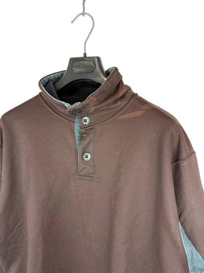Felpa marrone con cappuccio e bottoni Vintage Stone Island - Taglia XL