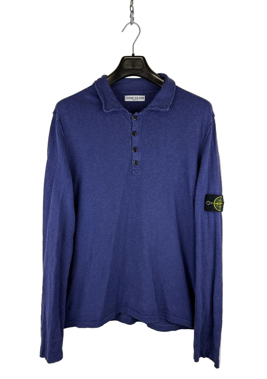 Maglione stile polo blu Stone Island - Taglia 3XL