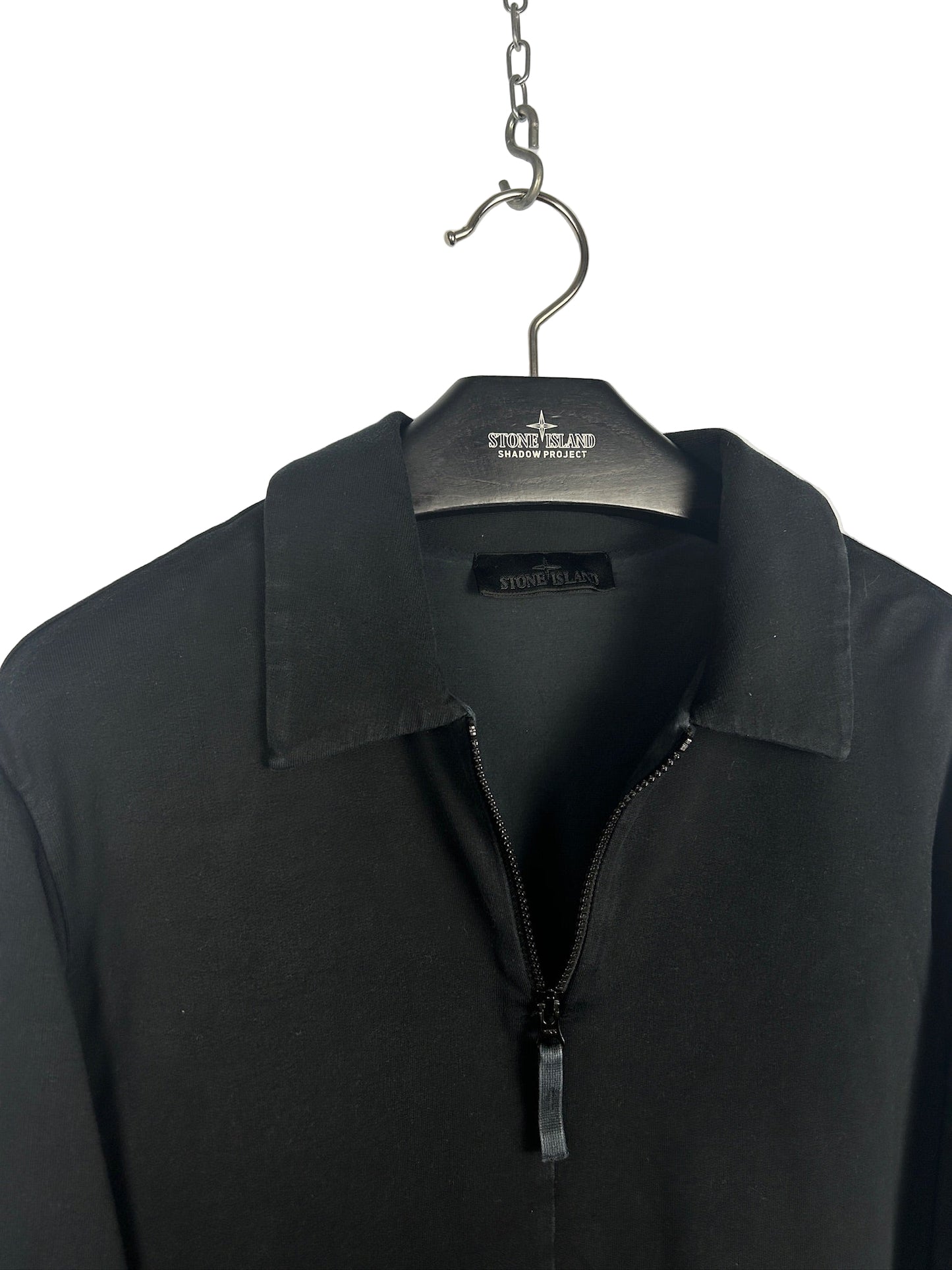 Felpa nera Ghost a mezza zip Stone Island - Taglia M