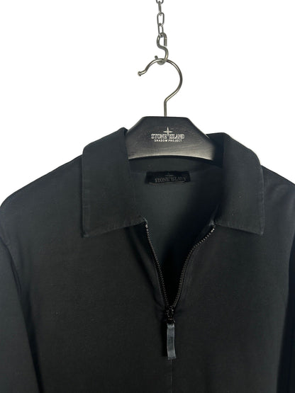 Felpa nera Ghost a mezza zip Stone Island - Taglia M