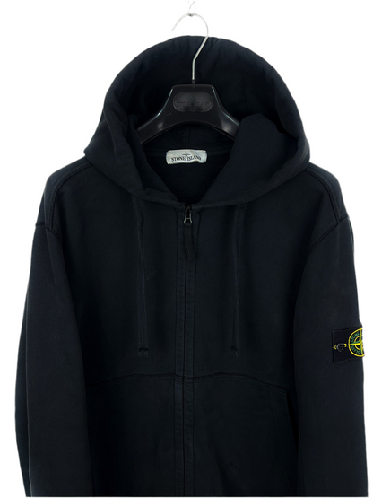 Felpa nera con zip e cappuccio Stone Island - Taglia XXL