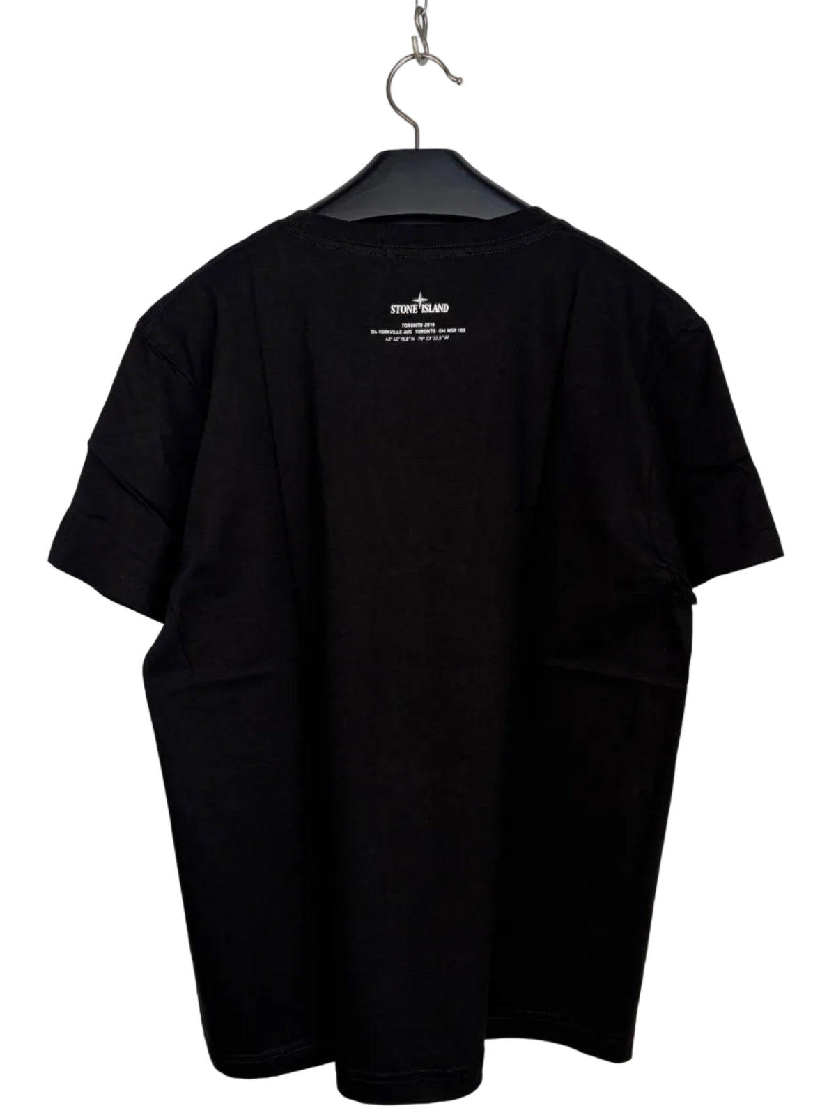 Promotional black t-shirt from the Toronto Stone Island shop - Size L