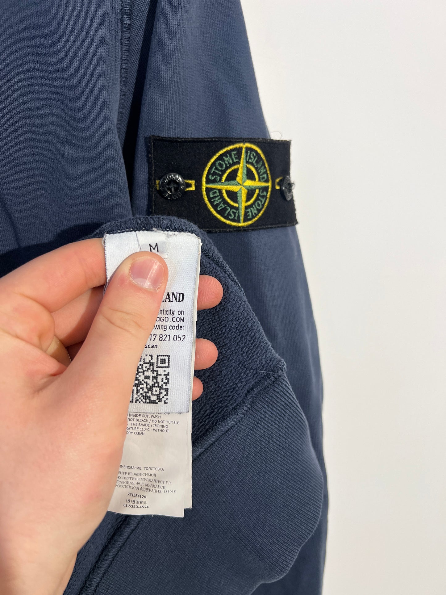 Felpa blu con cappuccio Stone Island - Taglia M