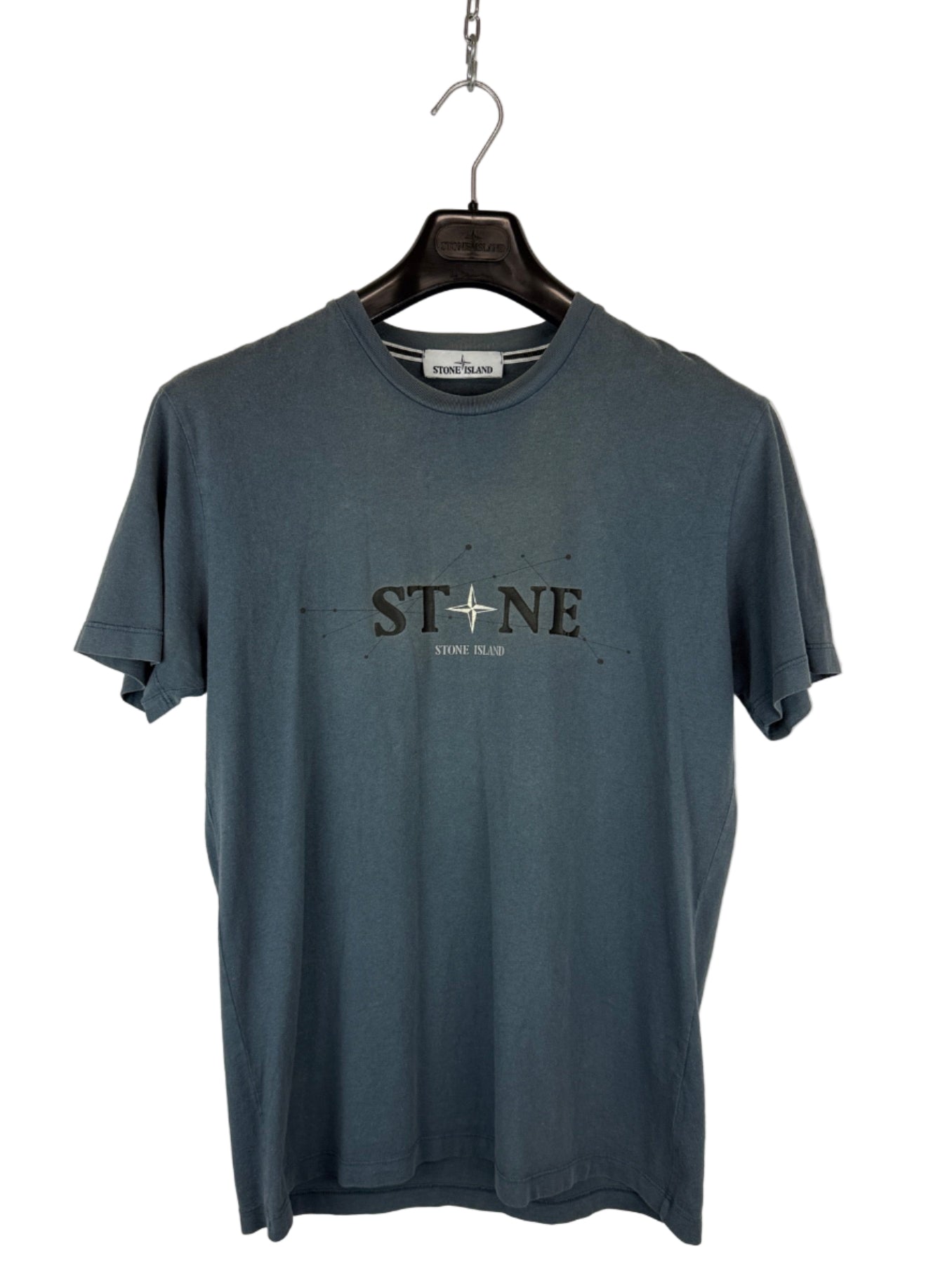 T-shirt blu con stampa Stone Island - Taglia L