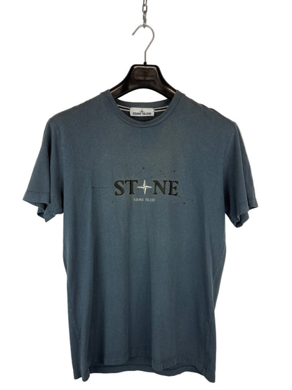 T-shirt blu con stampa Stone Island - Taglia L
