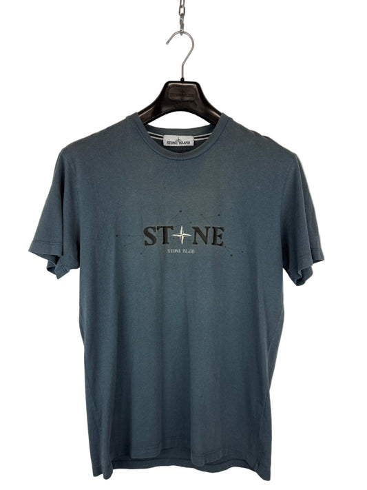 T-shirt blu con stampa Stone Island - Taglia L
