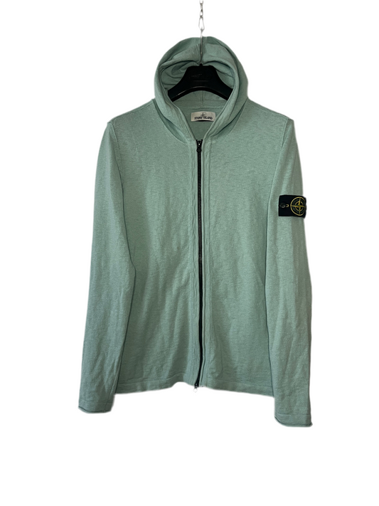 Felpa turchese con zip e cappuccio Stone Island - Taglia L