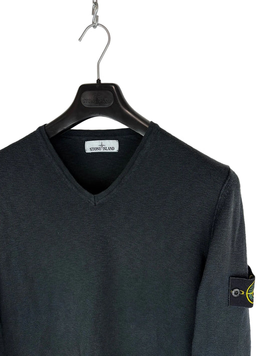 Maglione nero con scollo a V Stone Island - Taglia L