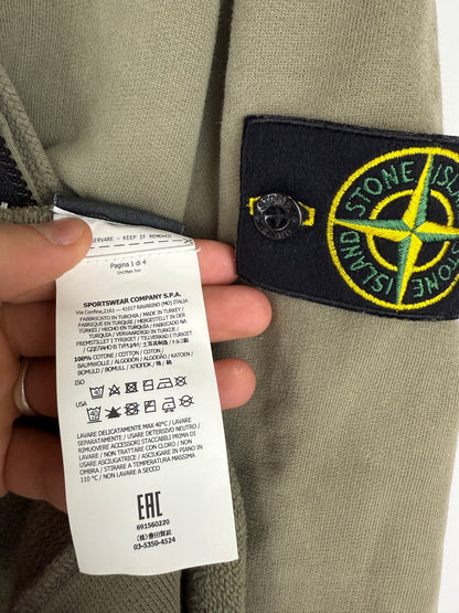 Felpa verde kaki con zip e cappuccio Stone Island - Taglia XL