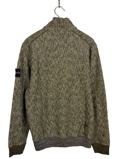 Maglione a collo alto a mezza zip verde Stone Island (nuovo con cartellino) - Taglia L
