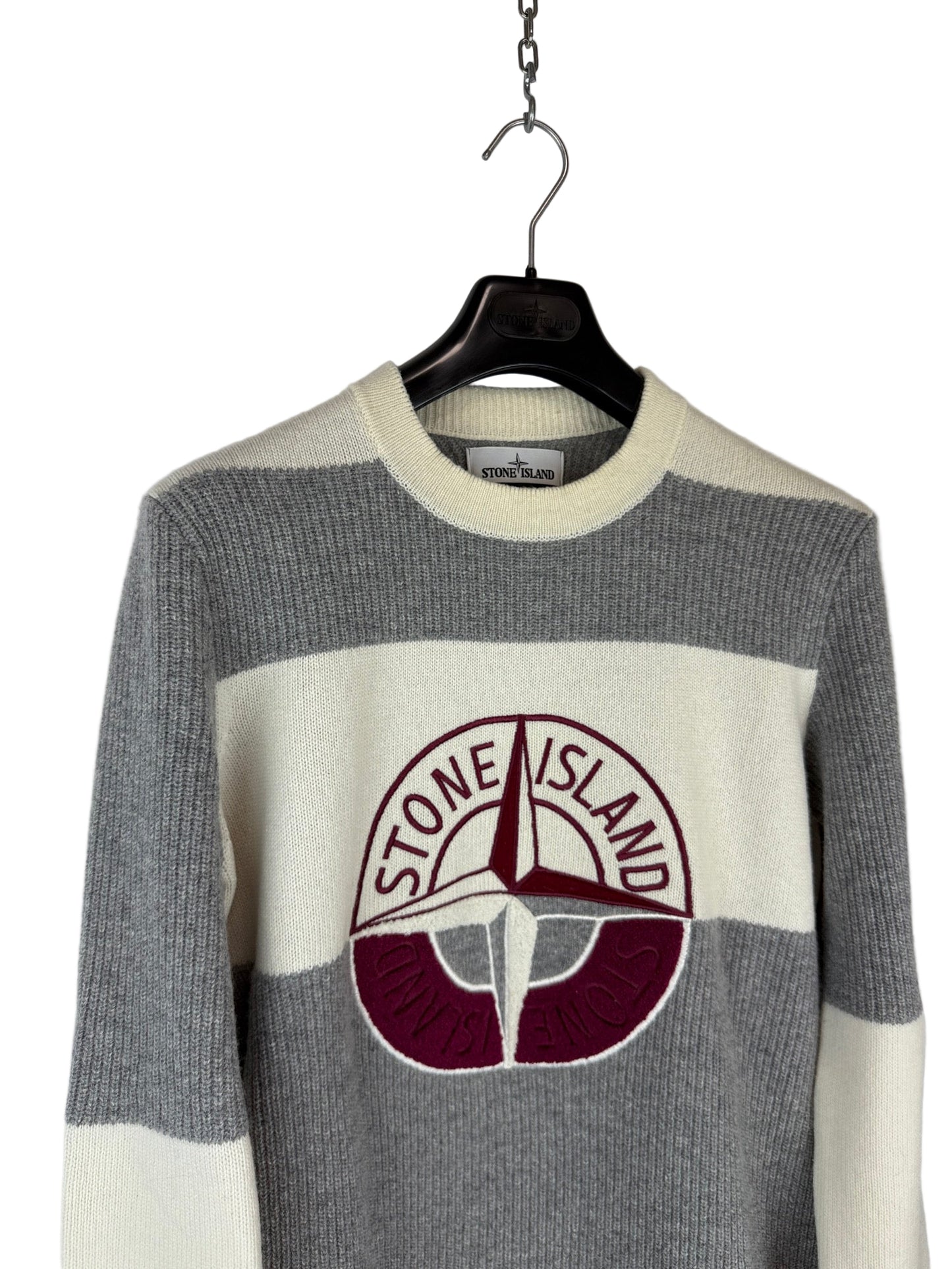 Maglione in lana con logo ricamato Stone Island - Taglia M