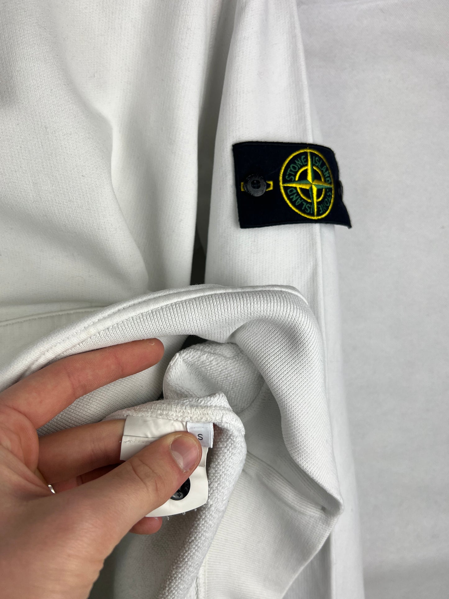 Felpa bianca con cappuccio Stone Island - Taglia S