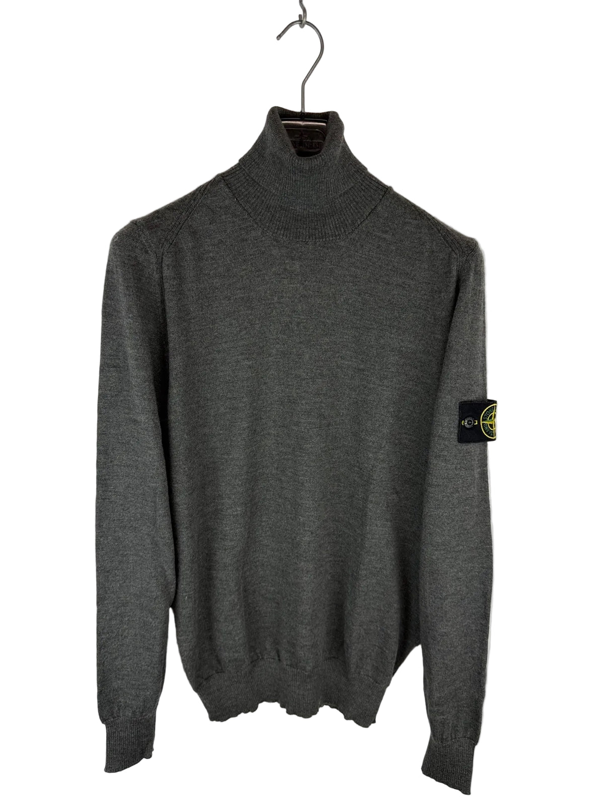 Maglione dolcevita grigio in 100% lana Stone Island - Taglia M