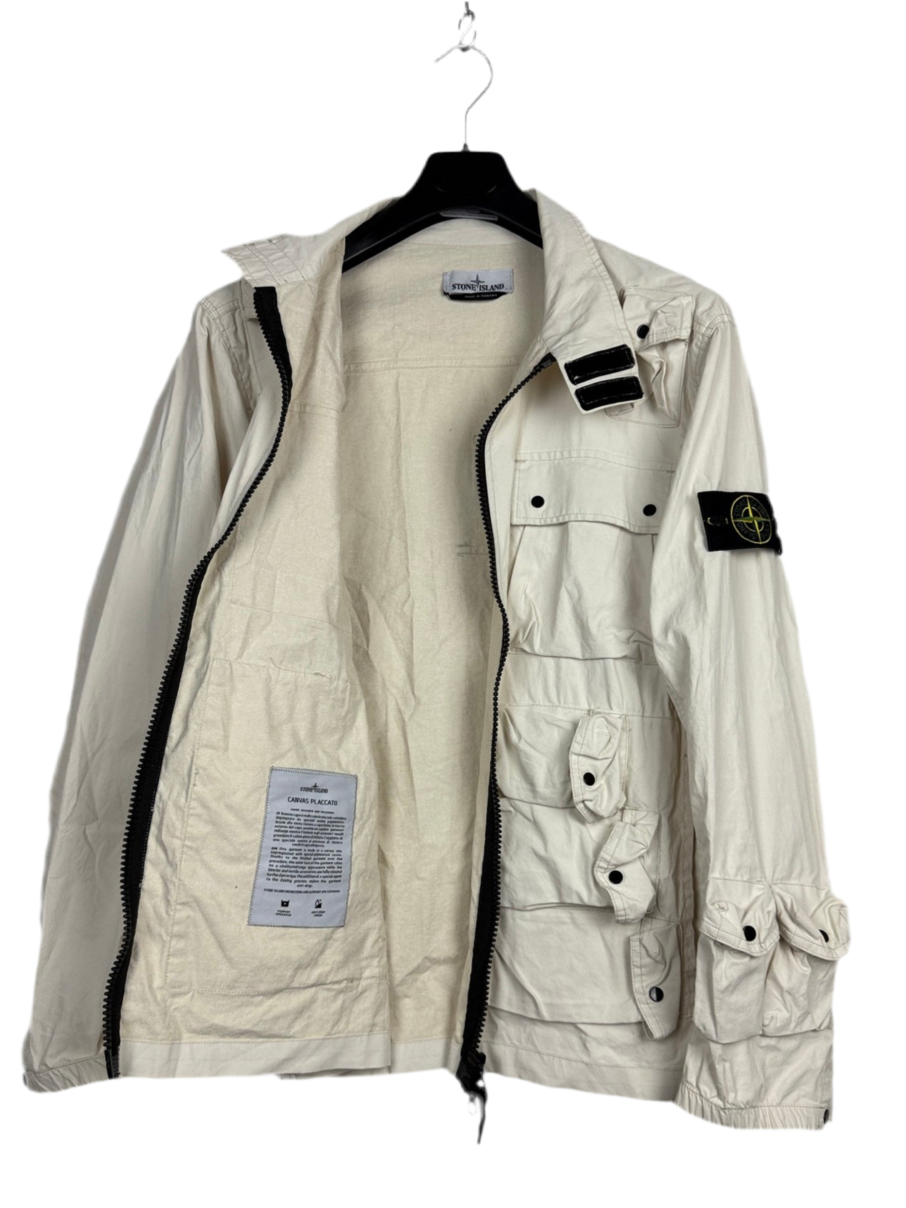 Giacca bianco-panna Canvas Placcato Stone Island - Taglia M