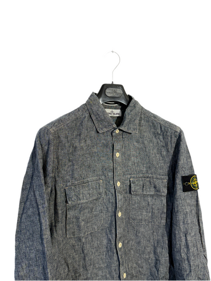 Camicia Vintage grigia in lino Stone Island - Taglia L