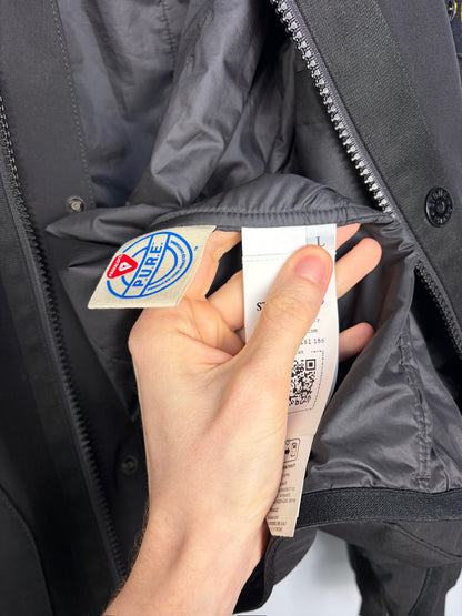 Giacca Soft Shell-R e.dye Technology in Primaloft nera con zip e cappuccio Stone Island - Taglia L