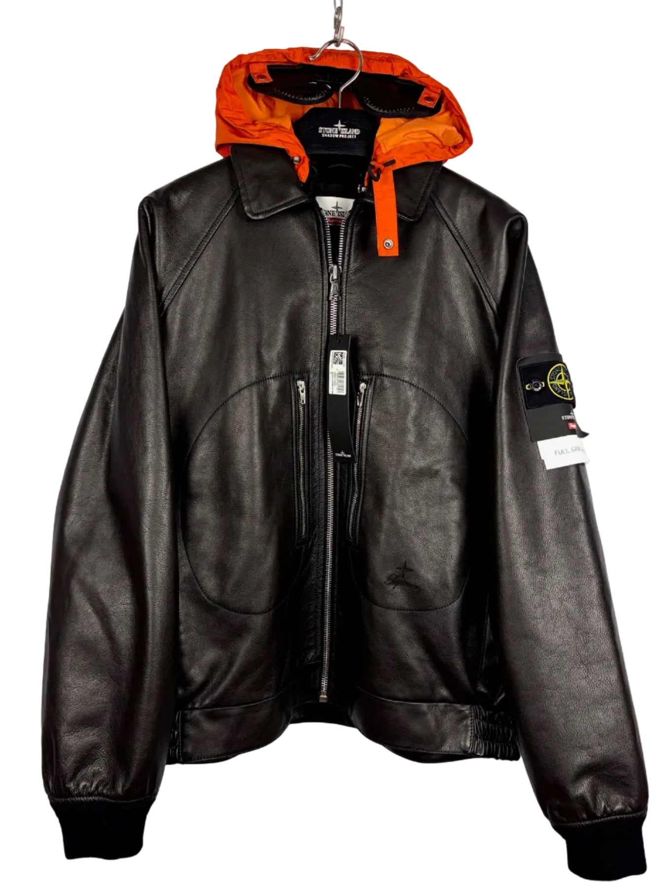 Giacca Helicopter Full Grain Leather Stone Island x Supreme (nuova con cartellino) - Taglia L
