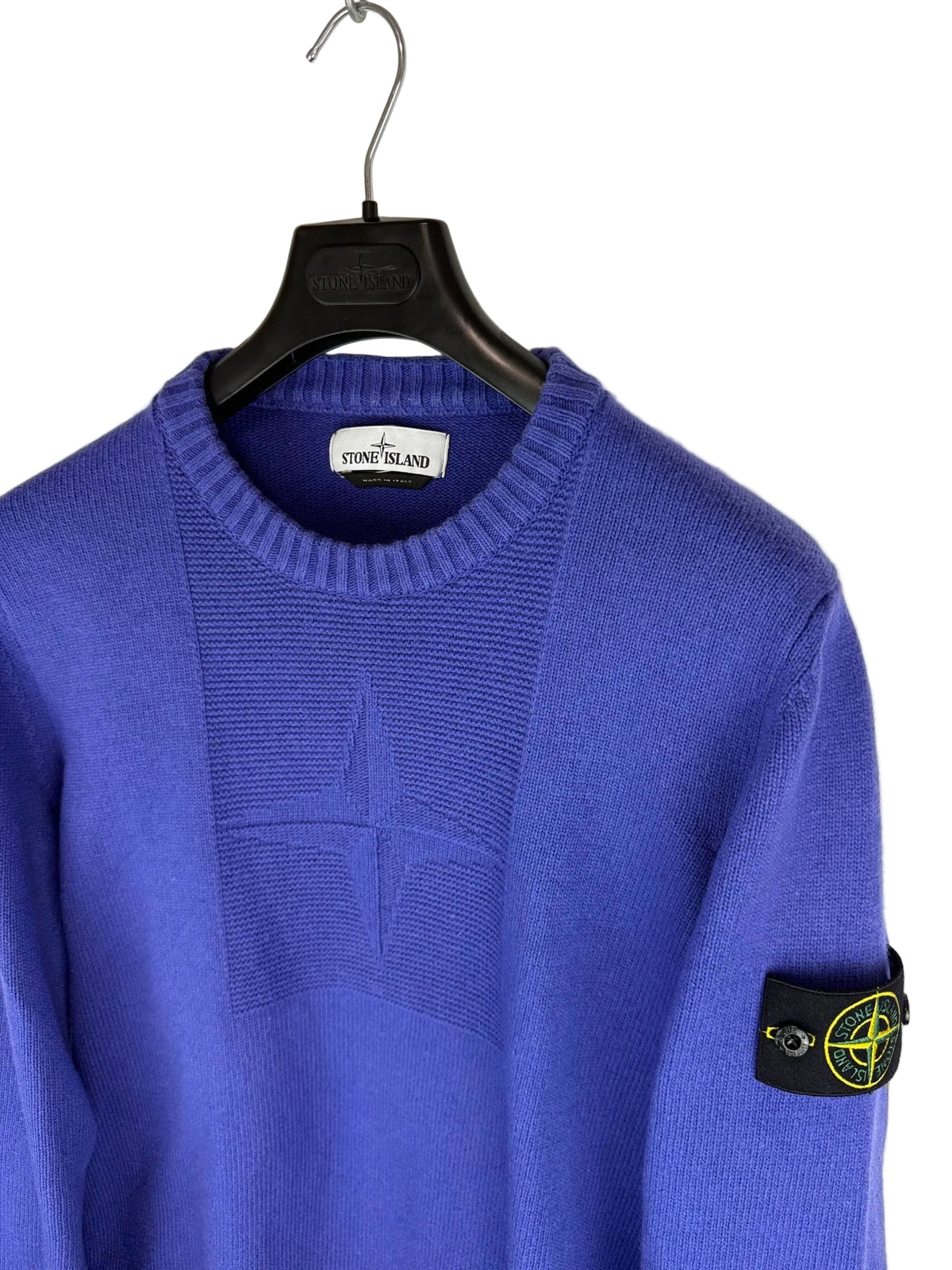Maglione blu con logo frontale Stone Island - Taglia M
