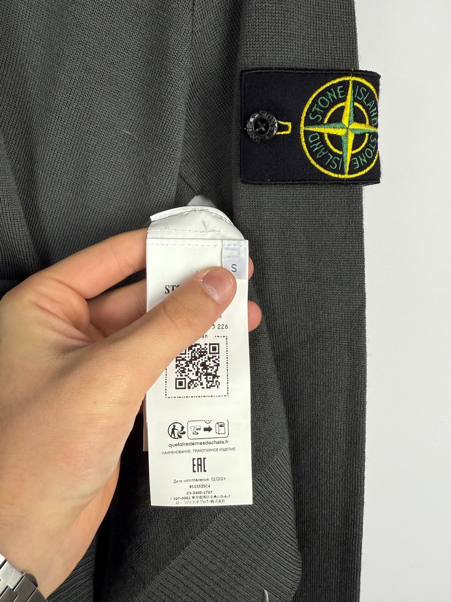 Maglione dolcevita grigio Stone Island (nuovo con cartellino) - Taglia S