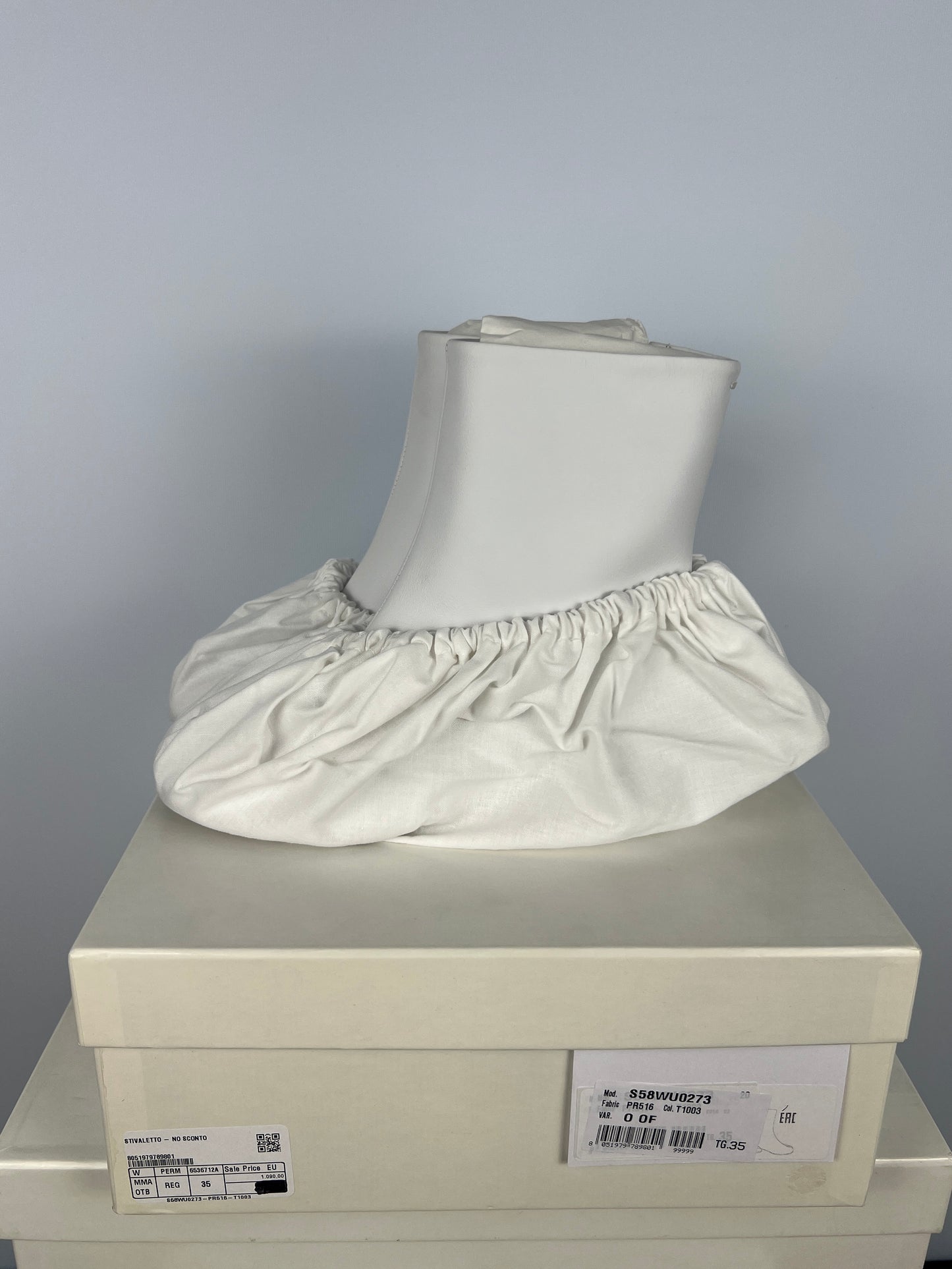 Stivaletti Tabi con tacco bianchi da donna Maison Martin Margiela (nuovi con cartellino) - Numero 35