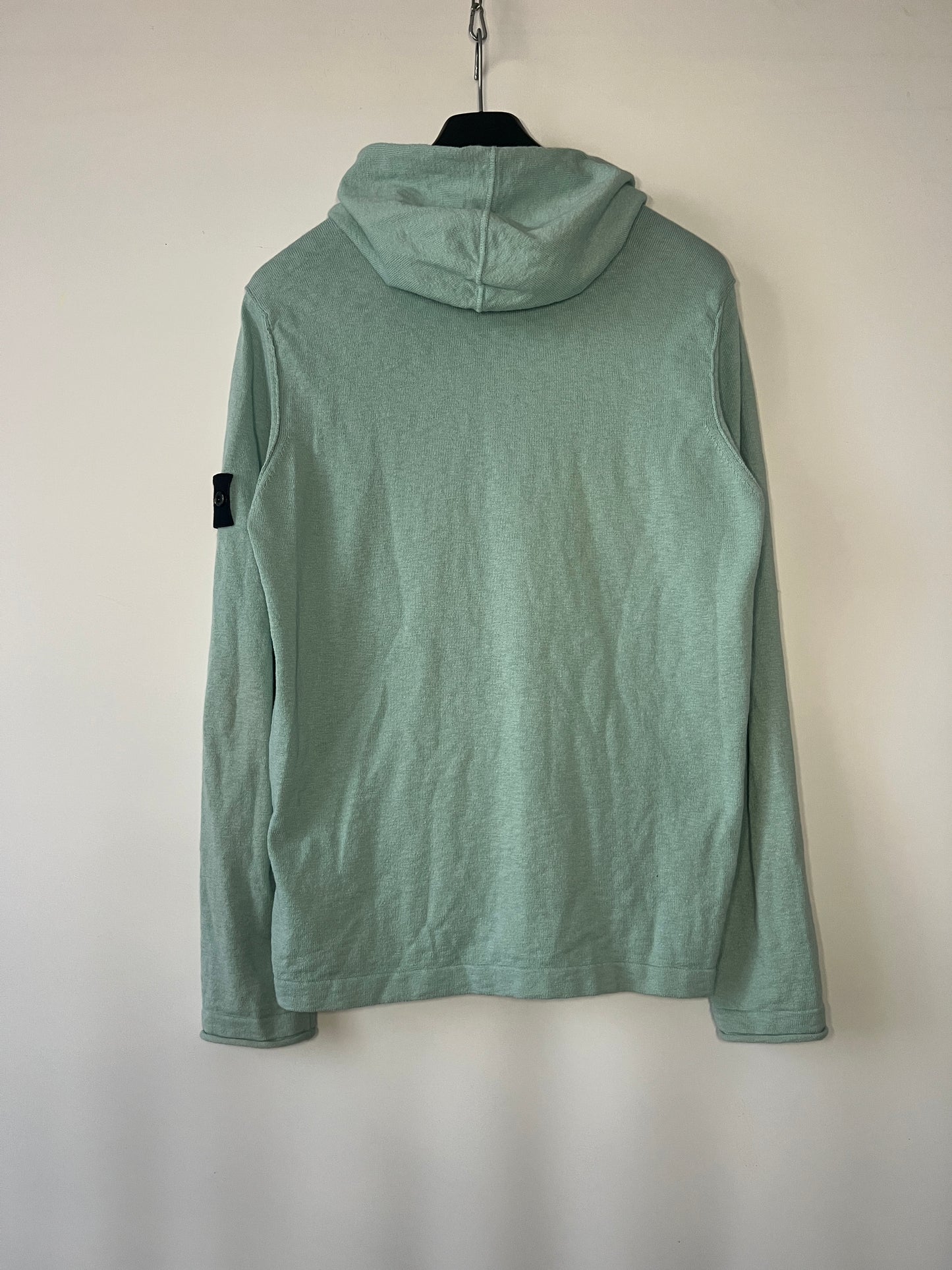 Felpa turchese con zip e cappuccio Stone Island - Taglia L