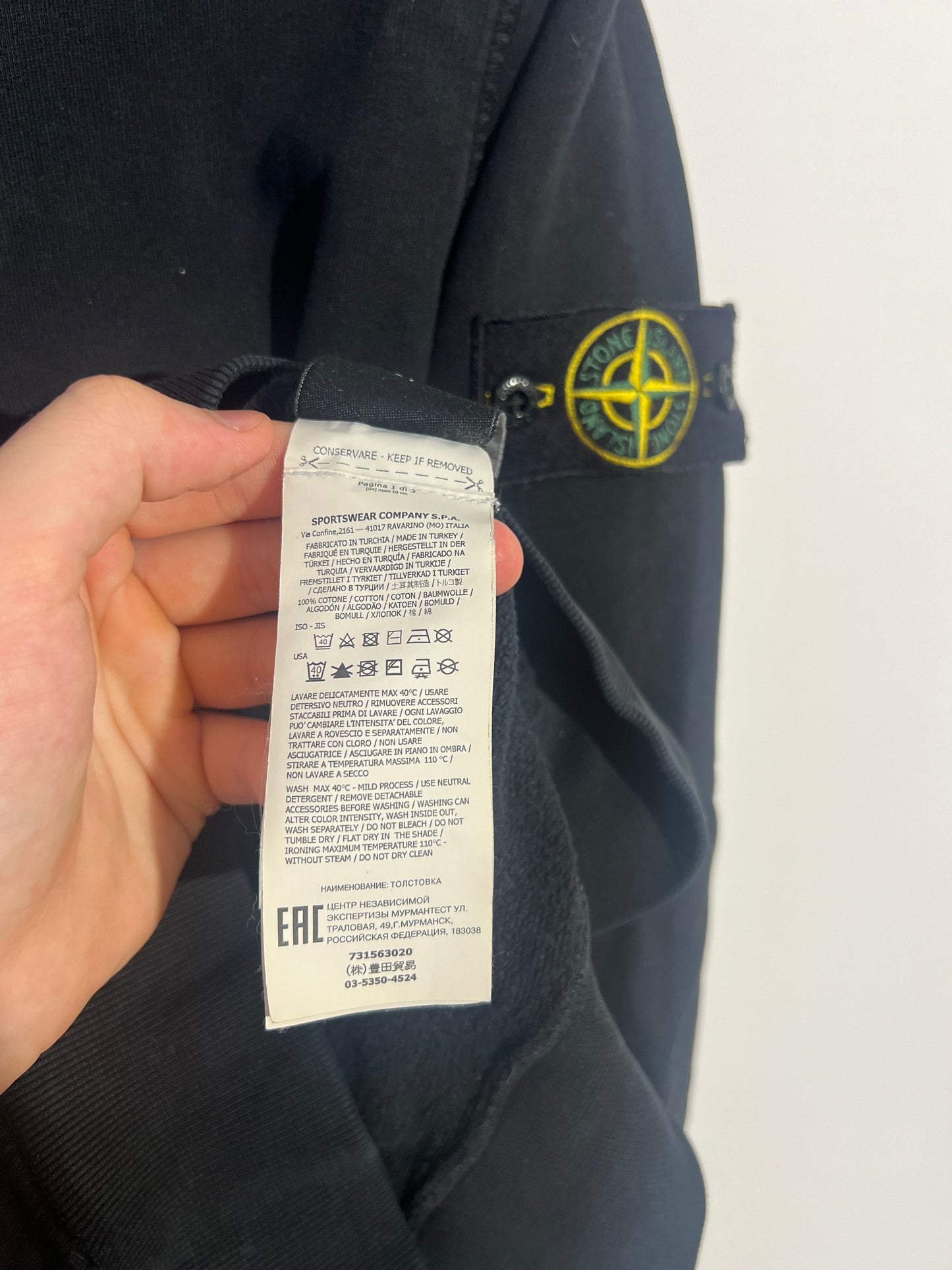 Felpa nera Stone Island - Taglia M