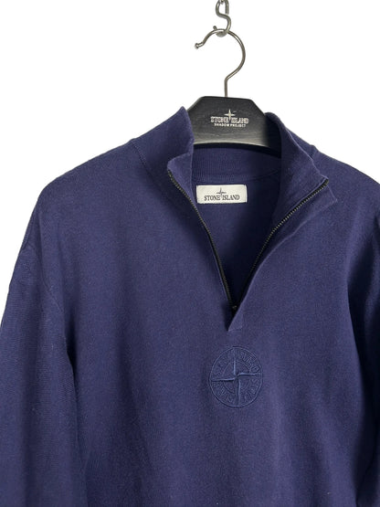 Maglione blu a mezza zip Stone Island - Taglia XL